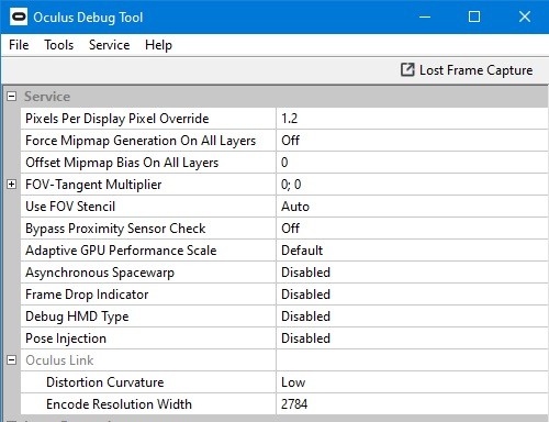 Oculus debug tool