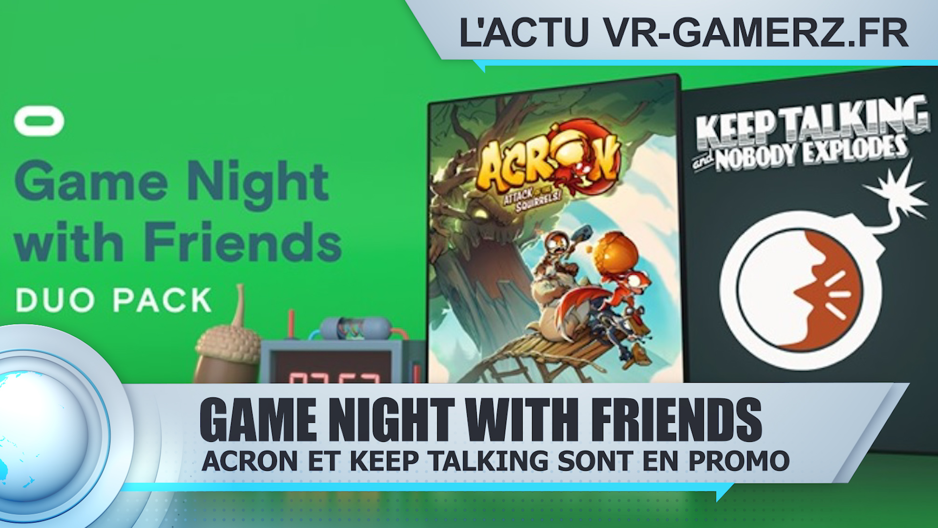Acron et Keep talking sont en promotion sur Oculus quest : découvrez le pack Game Night with Friends