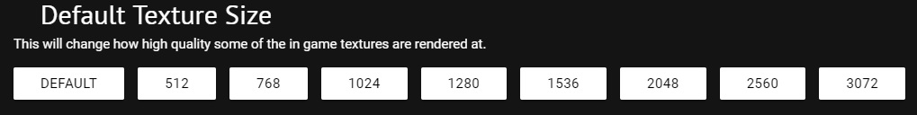 Default Texture Size