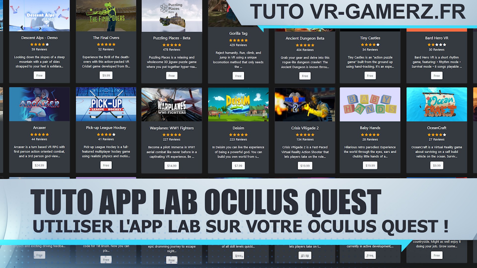 Tuto APP lab Oculus quest : Utiliser l’app lab sur votre Oculus quest !